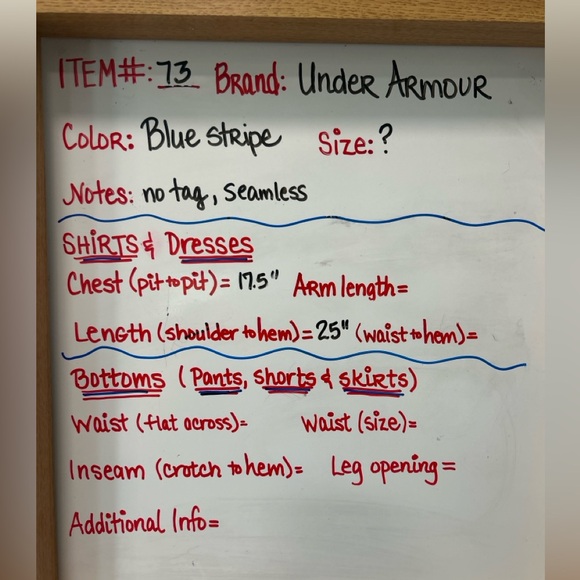 Under Armour Seamless Racerback Tank – Blue Stripe | Women’s M/L (measured) - Picture 4 of 4